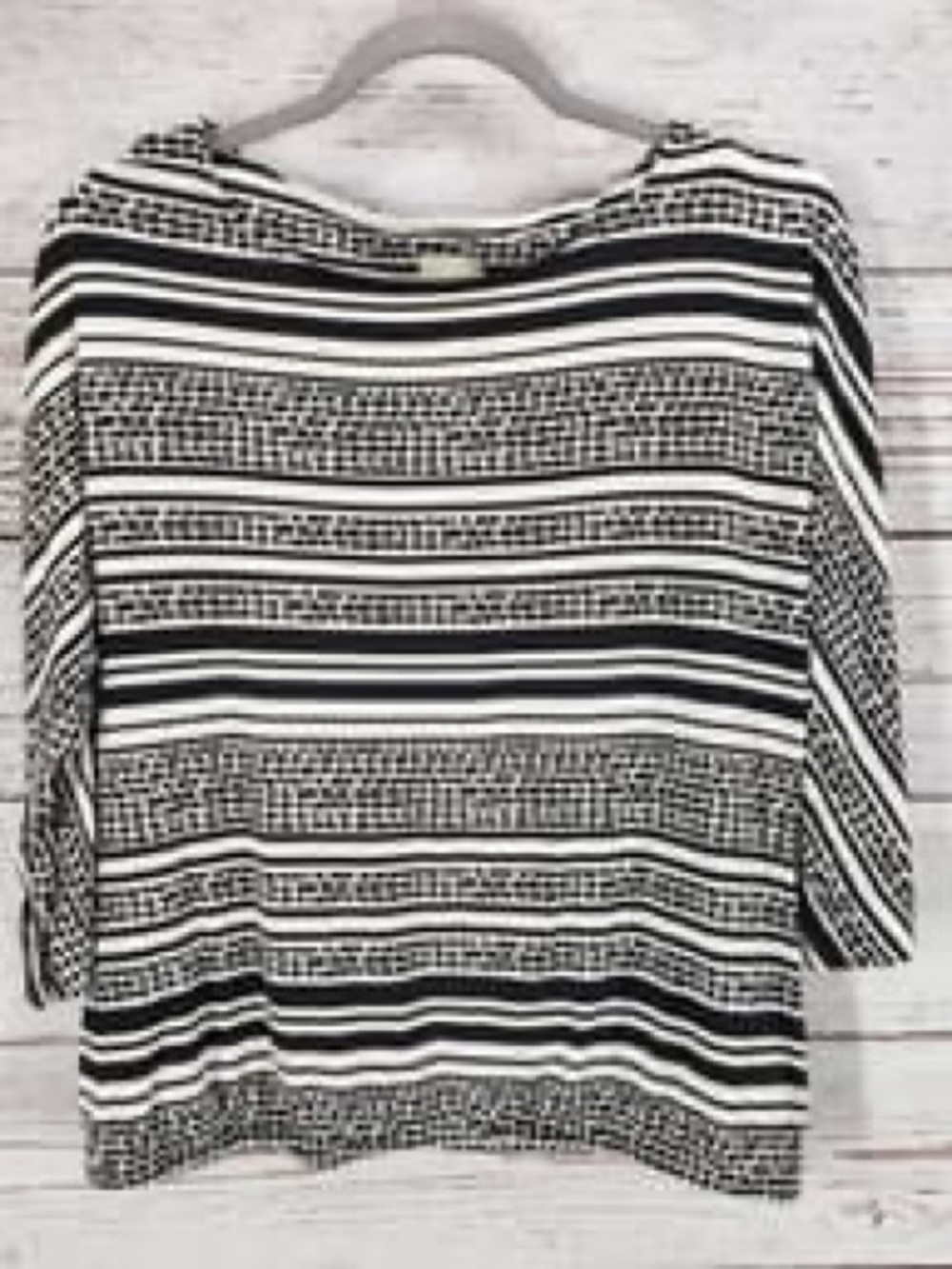 Striped Black and White Boatneck Women's Top